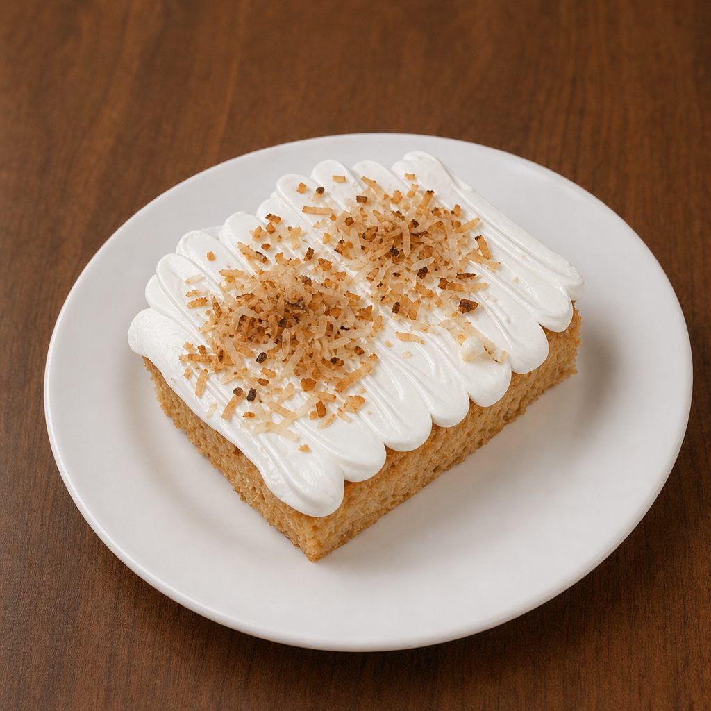 Tres Leches Cake con Coco.