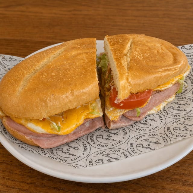 Ham, Cheese & Egg Sandwich.