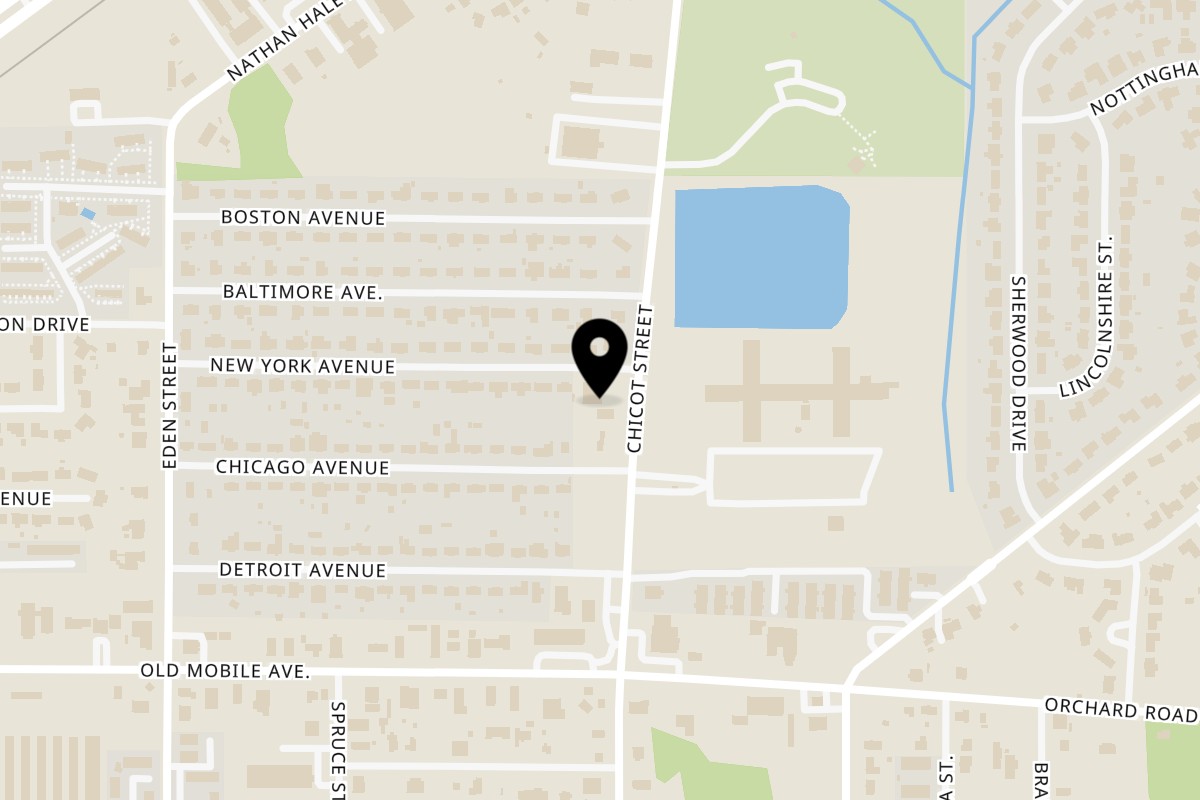Map showing the location of Moyitos Cafe & Grill on 3613 Chicot Rd in Pascagoula